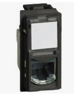 Bticino Living Now. Розетка компьютерная RJ45 cat5e UTP 1 модуль. KG4279C5E Черный