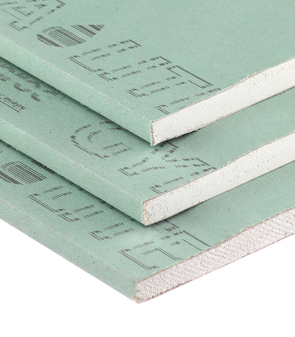 Гипсокартон Gyproc Аква Лайт 2500х1200х9,5 мм для потолка влагостойкий (00345)